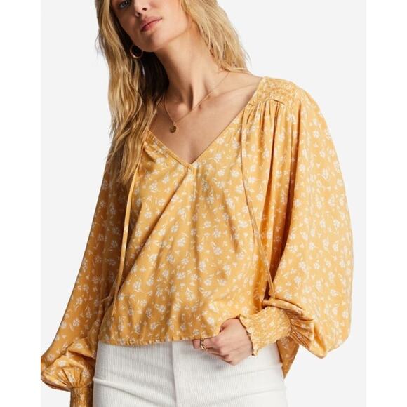 Billabong late night blouse boho floral large NWT - Picture 1 of 16